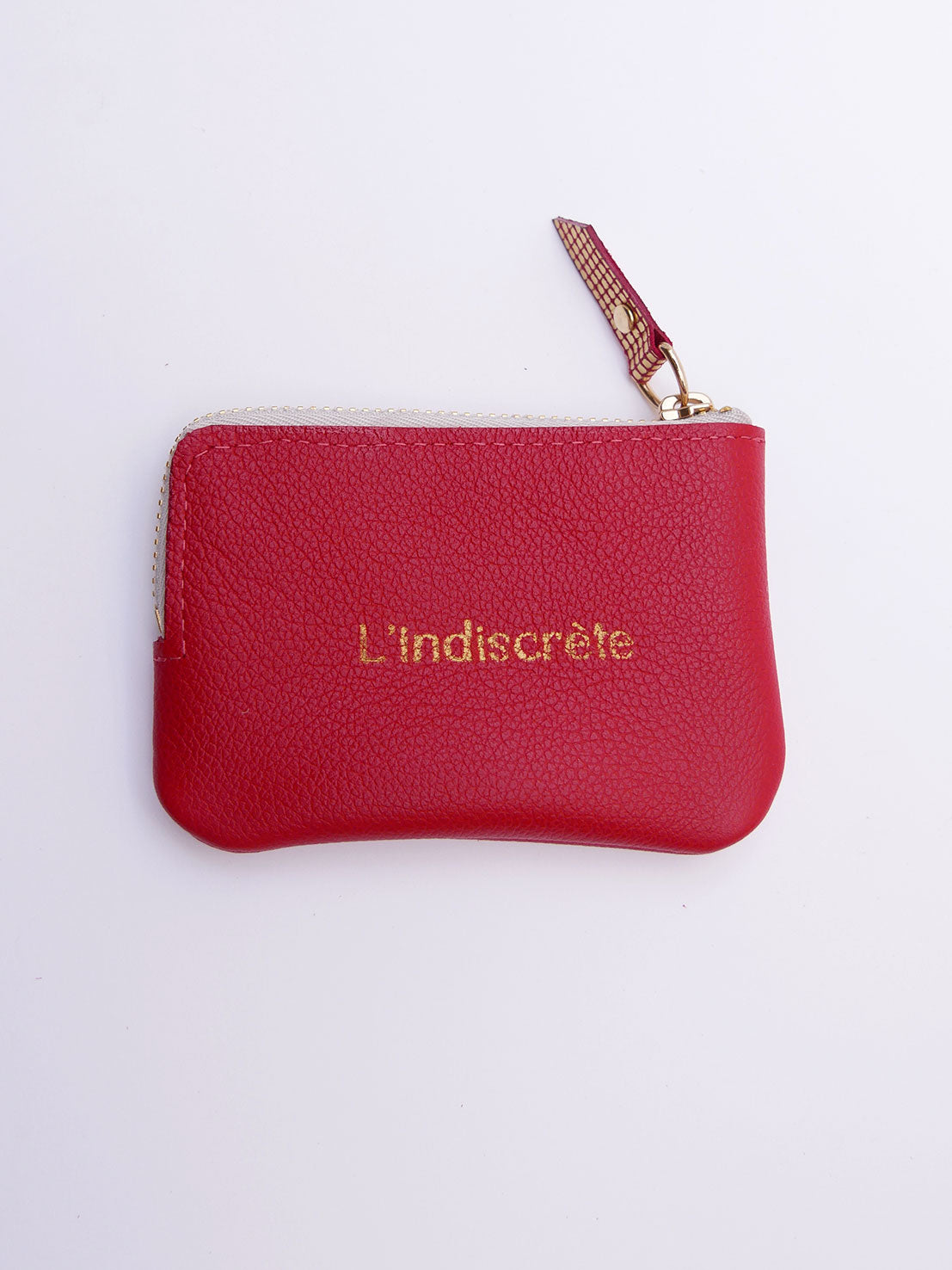 Porte-monnaie PM10 en cuir rouge