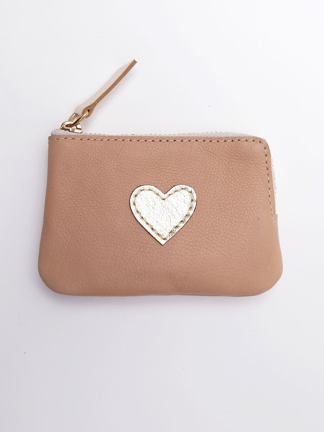 Porte-monnaie PM12 en cuir rose nude