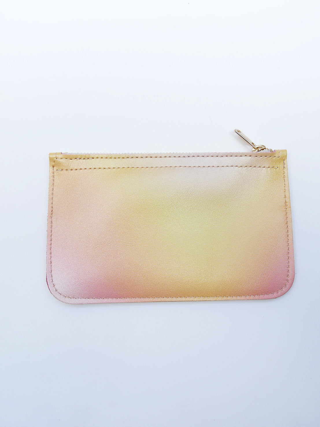 Pochette en cuir rose or pastel - P157