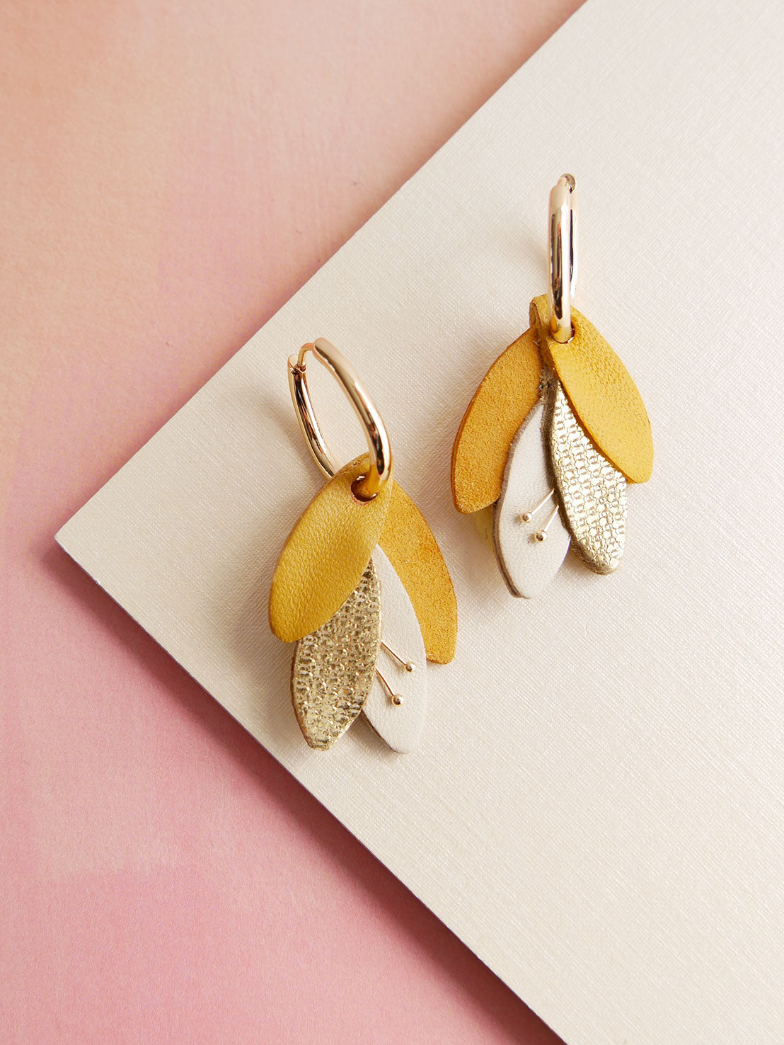 RIO - Boucle d'oreilles moutarde