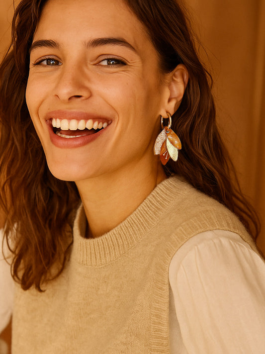 RIO - Boucle d'oreilles noisette