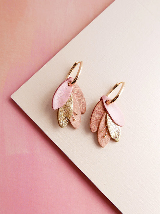 RIO - Boucle d'oreilles rose poudré