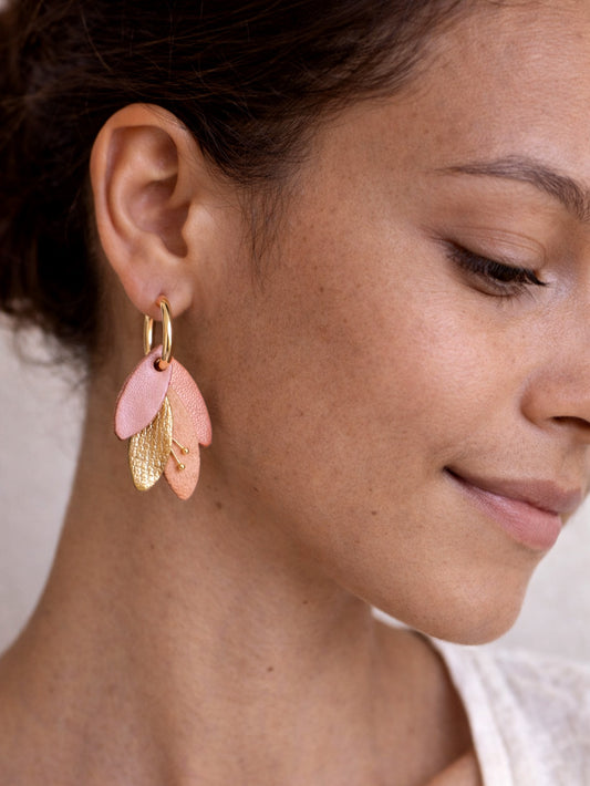 RIO - Boucle d'oreilles rose poudré