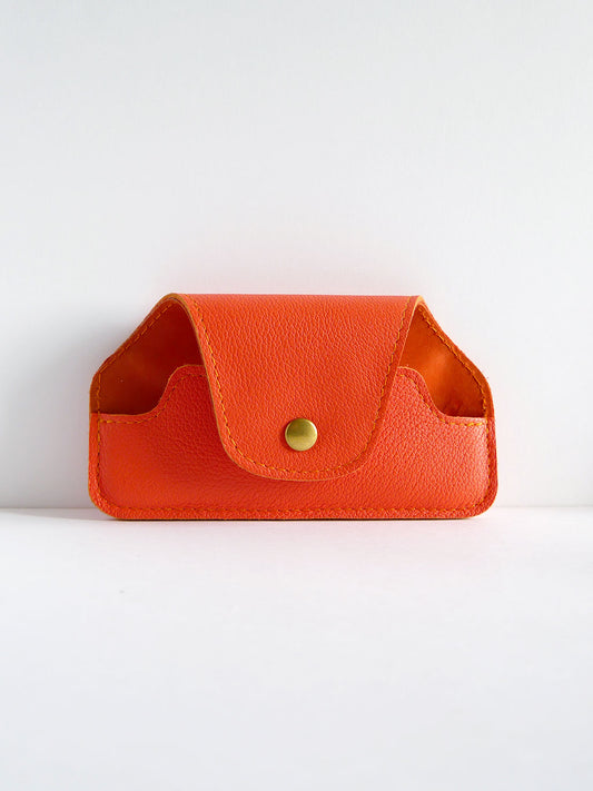 Etui à lunettes en cuir orange ET36