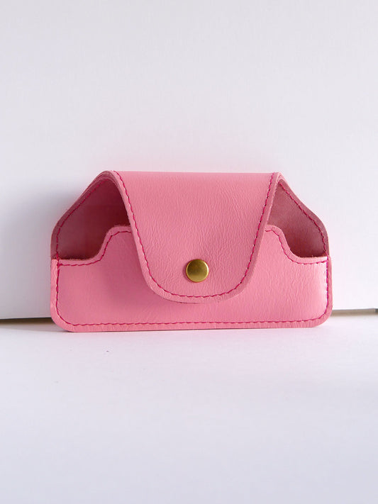 Etui à lunettes en cuir rose fuchsia ET39