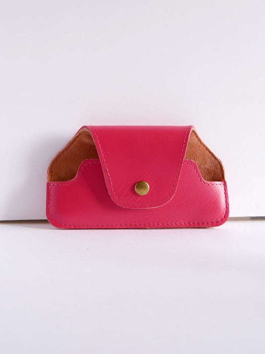 Etui à lunettes en cuir rose fuchsia ET41