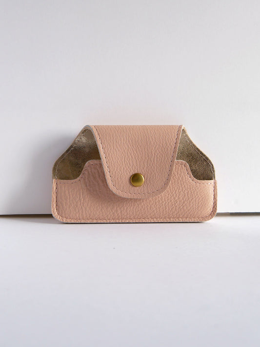 Etui à lunettes en cuir rose pâle ET45