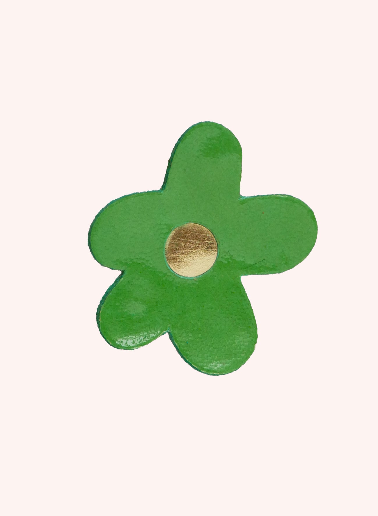 BARCELONE - pin's fleur en cuir vert