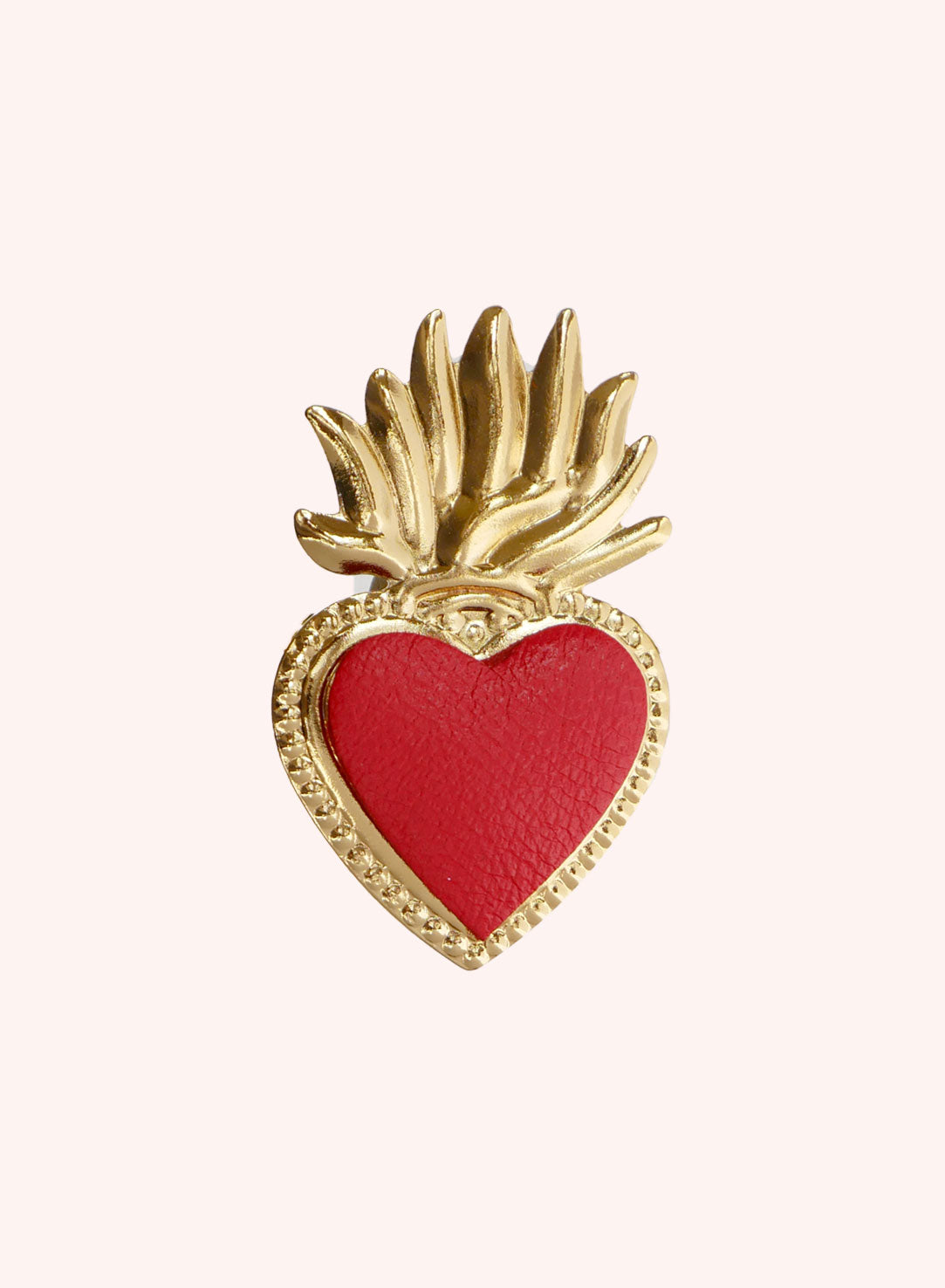 Pin's coeur sacré en cuir (2 couleurs)