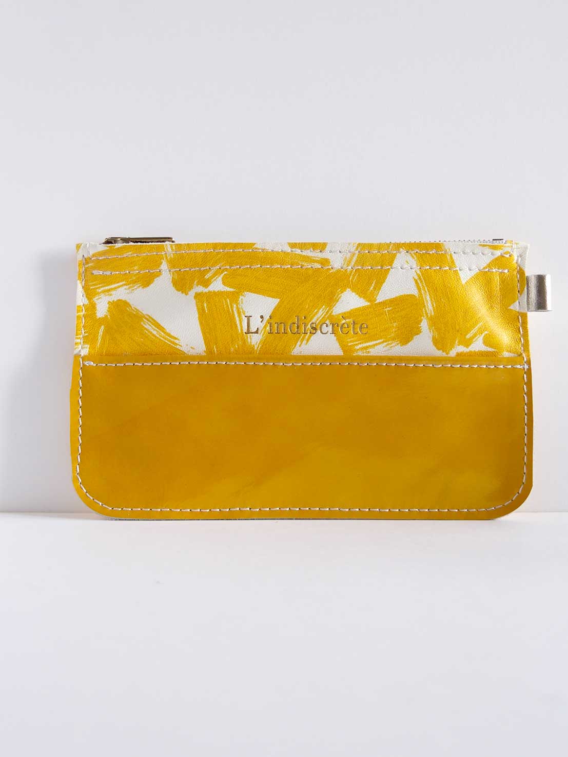 Pochette en cuir jaune - P28