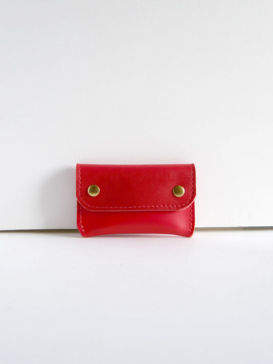 Porte-cartes PC31 en cuir rouge